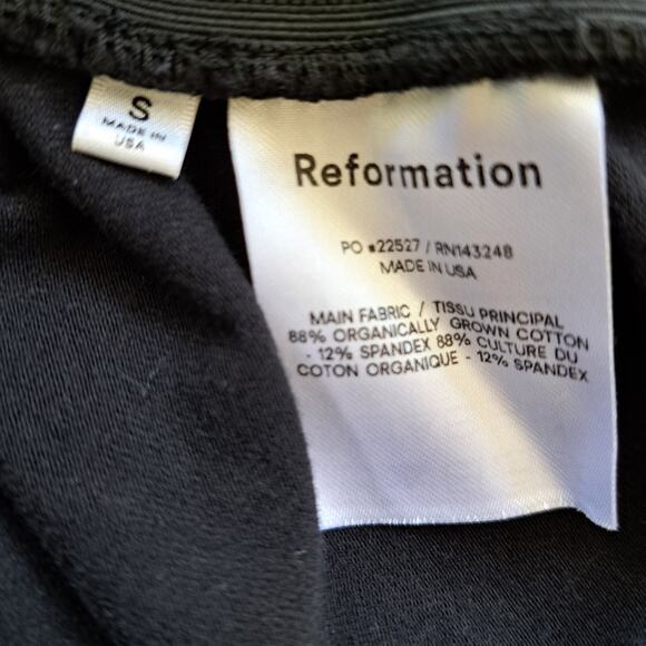 Reformation Heline Black Jersery Mini Dress Small Ruched Minimalist Sleeveless - Picture 10 of 10